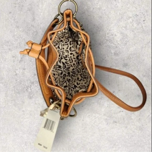 Jessica Simpson Janis Mini BUCKET Bag, Cognac, NWT - Picture 5 of 14